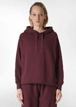 Clearance DEHA Textured Crop Hoodie Red Tibetan Red