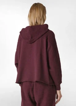 Clearance DEHA Textured Crop Hoodie Red Tibetan Red