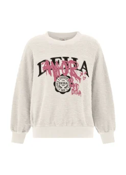 Shop DEHA Textured Graphic Sweatshirt White Milk White