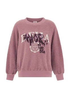 Best Sale DEHA Textured Graphic Sweatshirt Pink Deco' Rose