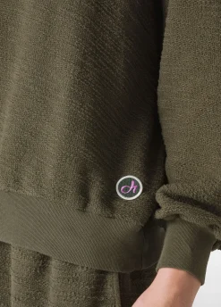 Best DEHA Textured Sweatshirt Green Olive Green
