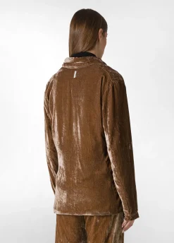 Fashion DEHA Velvet Blazer Brown Biscuit Brown