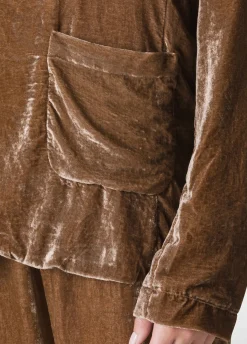 Fashion DEHA Velvet Blazer Brown Biscuit Brown
