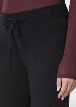 Shop DEHA Wide Leg Knitted Pants Black