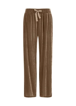 Discount DEHA Wide Leg Velvet Pants Brown Biscuit Brown