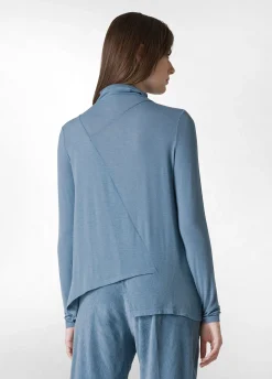 Outlet DEHA Wooly High Neck T-Shirt Blue Midblue