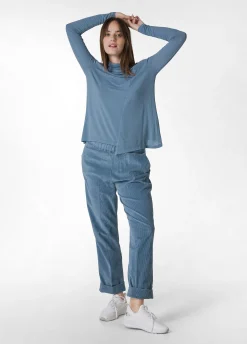Outlet DEHA Wooly High Neck T-Shirt Blue Midblue