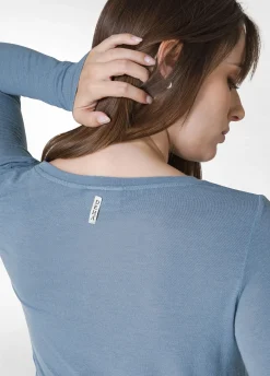 Fashion DEHA Wooly Long Sleeve T-Shirt Blue Midblue