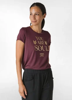 Outlet DEHA Yoga Light Viscose T-Shirt Red Tibetan Red