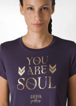 Shop DEHA Yoga Light Viscose T-Shirt Purple Aubergine Violet