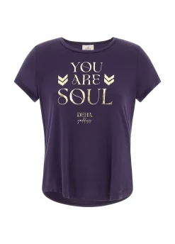 Shop DEHA Yoga Light Viscose T-Shirt Purple Aubergine Violet