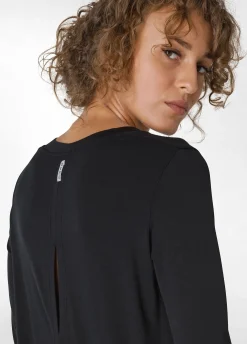 Shop DEHA Yoga Long Sleeve Viscose Top Black