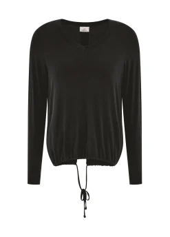 Shop DEHA Yoga Long Sleeve Viscose Top Black