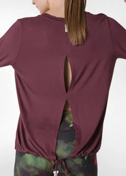 Best DEHA Yoga Long Sleeve Viscose Top Red Tibetan Red